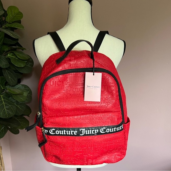 Juicy Couture Handbags - NWT Juicy Couture Red Logo Backpack